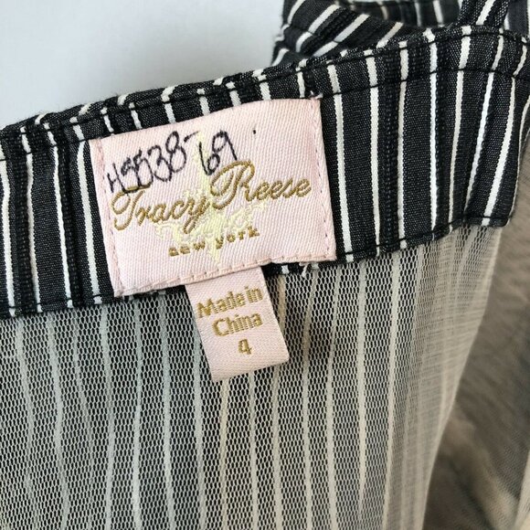 Tracy Reese Gray White Pinstripe SunDress 4 - Picture 7 of 9